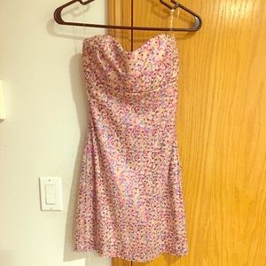 Strapless sequin mini dress